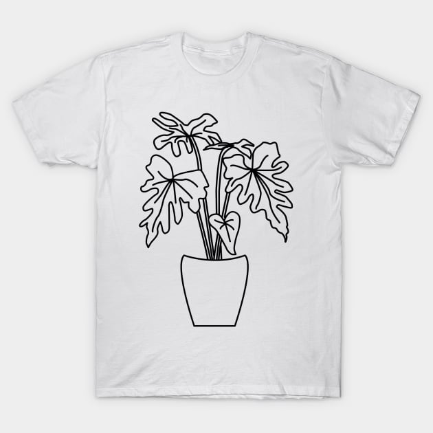 Philodendron Sangri La Lines T-Shirt by Reujken